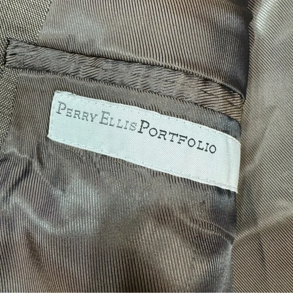 NWT New Perry Ellis Portfolio Wool Brown Blazer Size 48 L